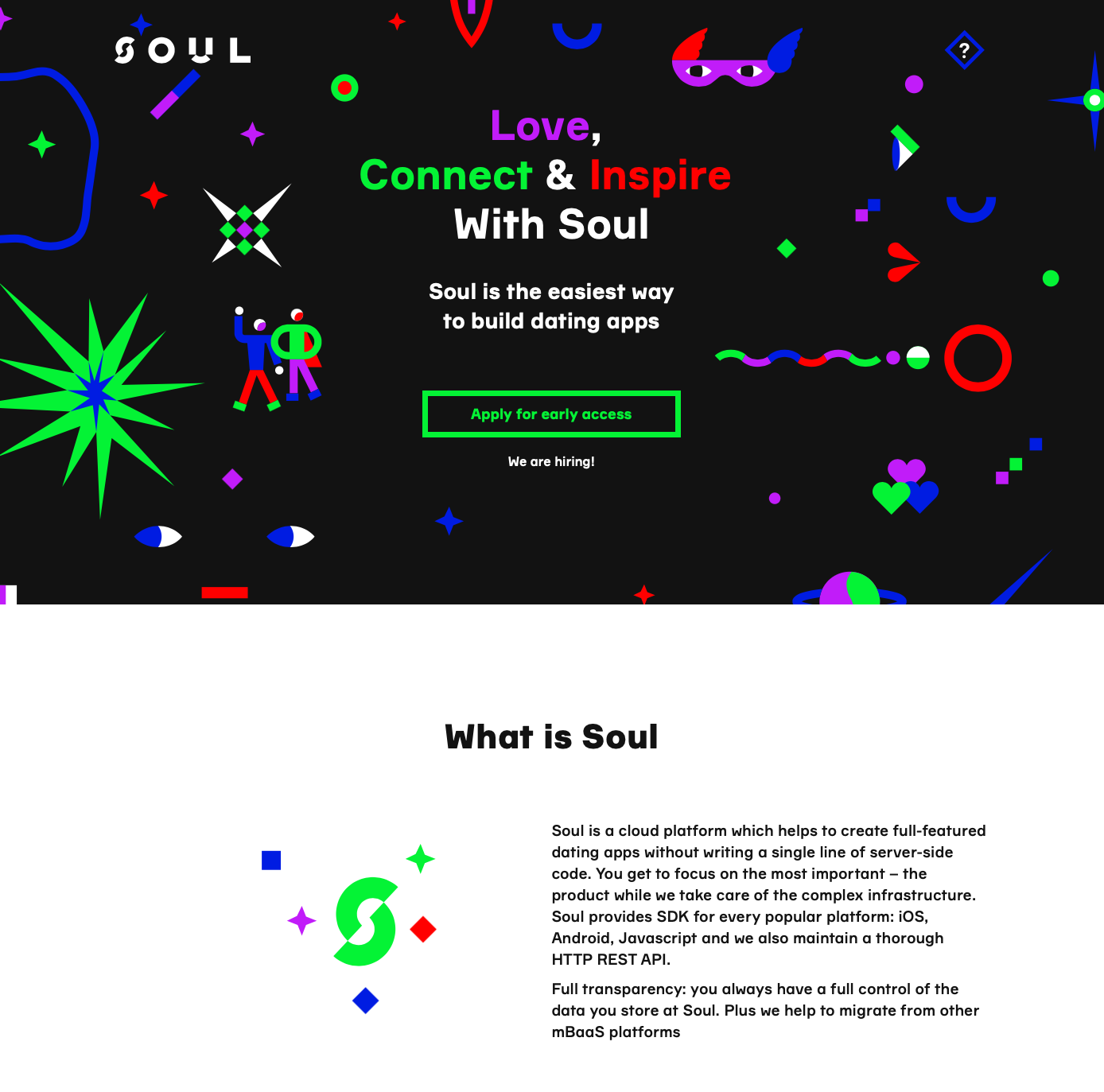 Soul Platform website screenshot