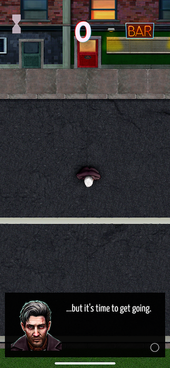 Jack walking out of a bar